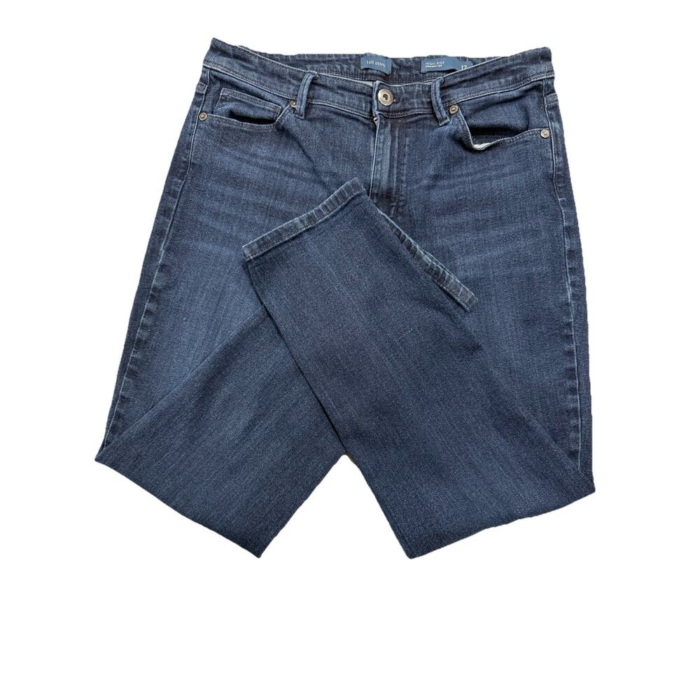 J Jill Denim High Rise Straight Leg Jeans Women’s 12 Blue 32X27 Stretch Casual